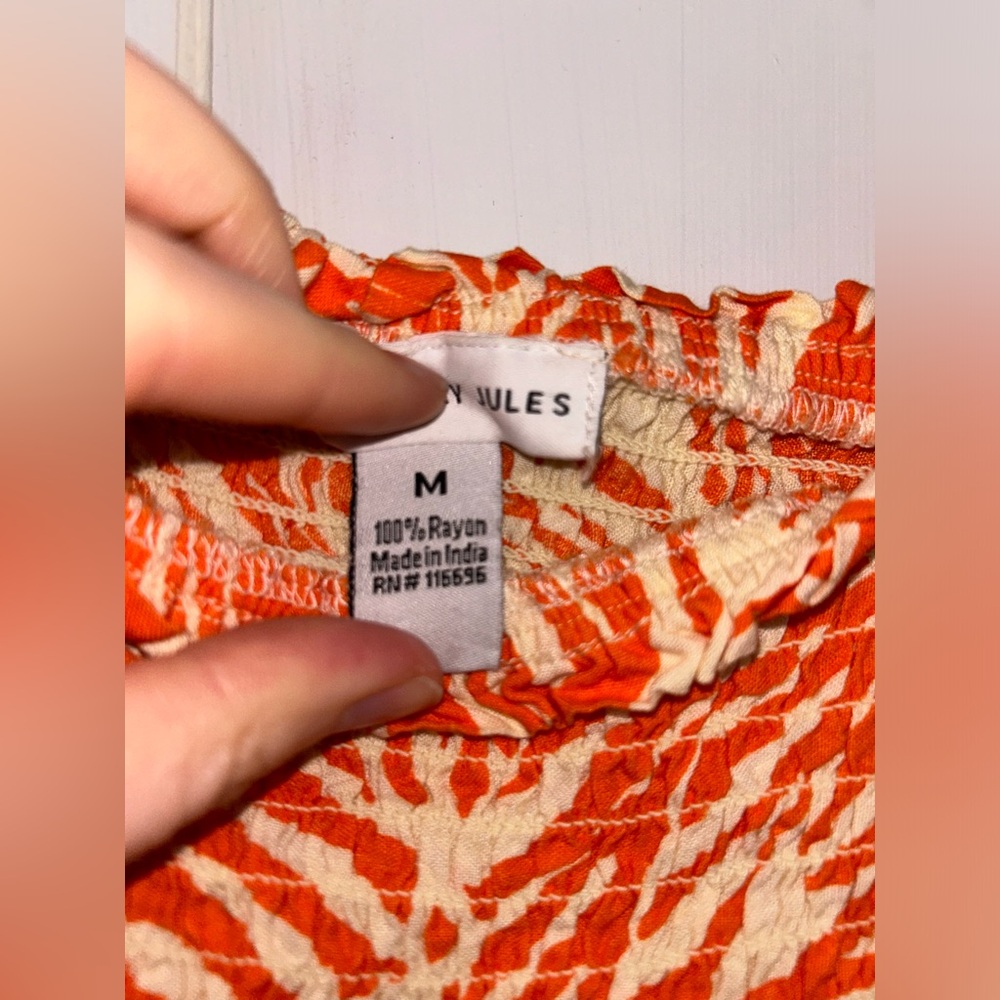 Sincerely Jules Orange Printed Tie-Shoulder Cut Out Maxi Dress, size M - Picture 7 of 11